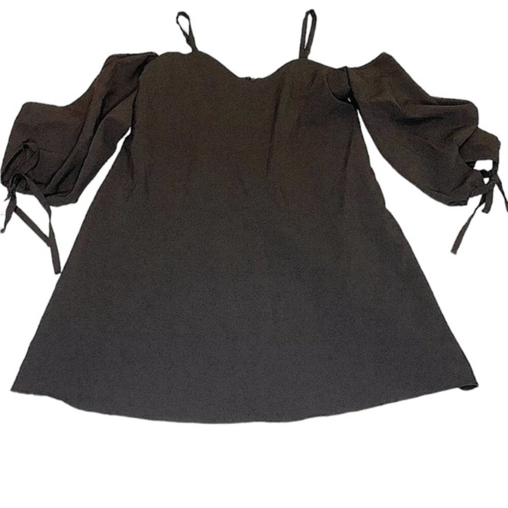 Do + Be open shoulder shift mini dress black size xs